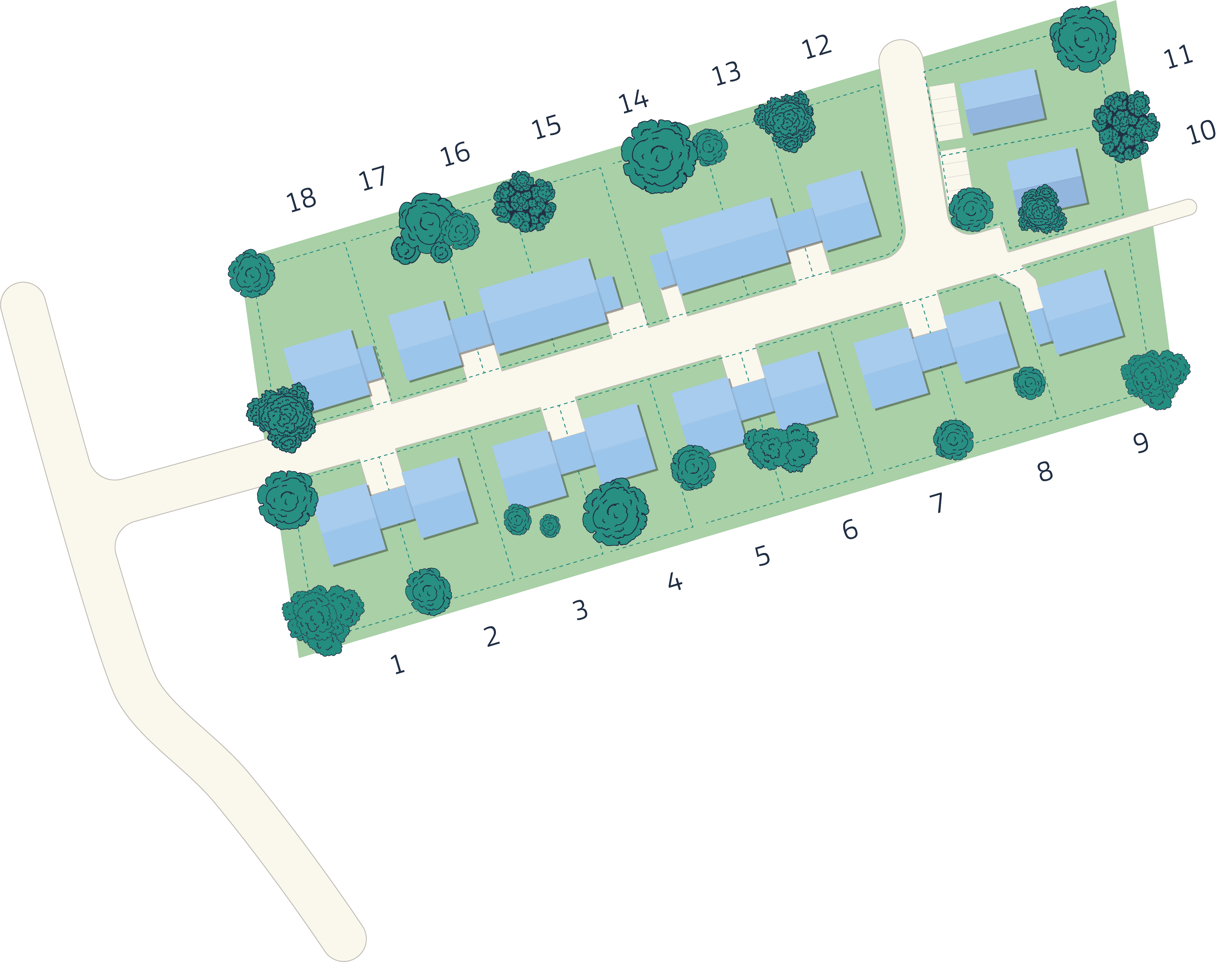 Planung Skizze des Wohngebiet Lerchenwinkel in Kloster Lehnin